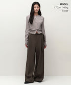MUSINSA STANDARD WOMAN MUSINSA STANDARD WOMAN Cardigan Layered Round Neck [Light Gray]