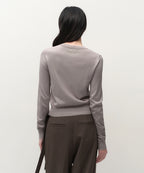 MUSINSA STANDARD WOMAN MUSINSA STANDARD WOMAN Cardigan Layered Round Neck [Light Gray]