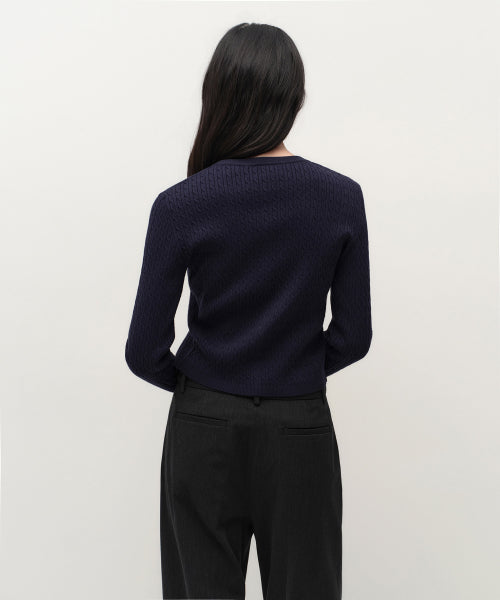 MUSINSA STANDARD WOMAN MUSINSA STANDARD WOMAN Women's Cable Round Neck Cardigan (Size)