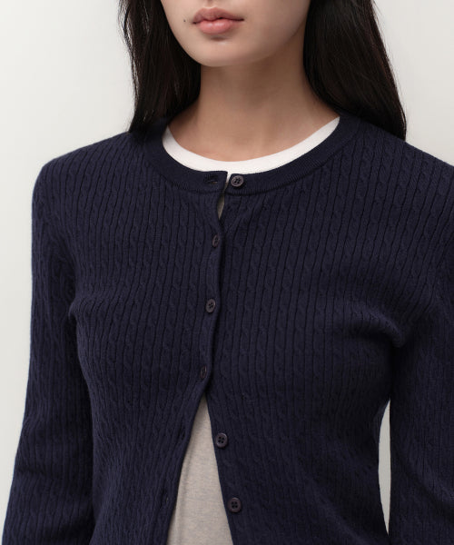 MUSINSA STANDARD WOMAN MUSINSA STANDARD WOMAN Women's Cable Round Neck Cardigan (Size)