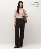 MUSINSA STANDARD WOMAN MUSINSA STANDARD WOMAN Women's Cable Round Neck Cardigan [Light Pink]
