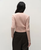 MUSINSA STANDARD WOMAN MUSINSA STANDARD WOMAN Women's Cable Round Neck Cardigan [Light Pink]