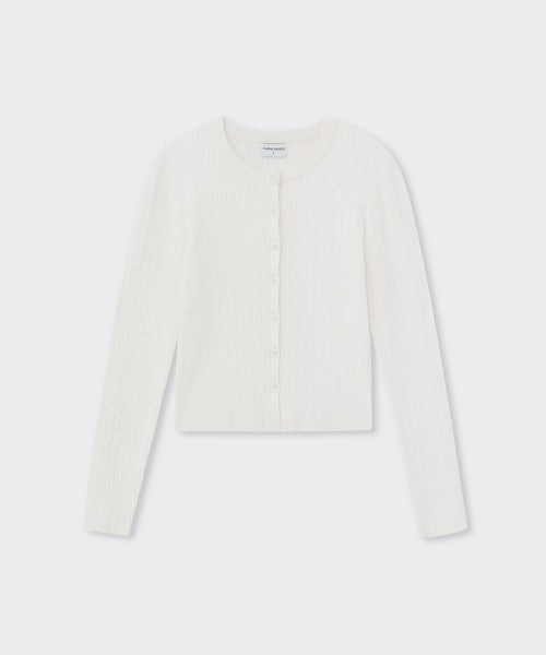 MUSINSA STANDARD WOMAN MUSINSA STANDARD WOMAN Women's Cable Round Neck Cardigan [Ivory]