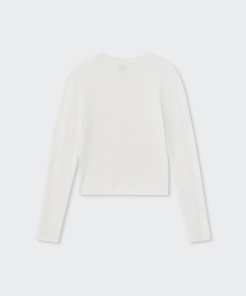 MUSINSA STANDARD WOMAN MUSINSA STANDARD WOMAN Women's Cable Round Neck Cardigan [Ivory]
