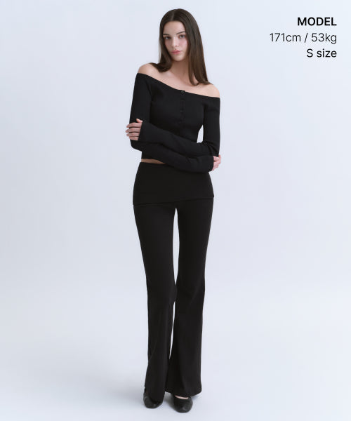 MUSINSA STANDARD WOMAN MUSINSA STANDARD WOMAN Cardigan slim off-shoulder black