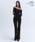 MUSINSA STANDARD WOMAN MUSINSA STANDARD WOMAN Cardigan slim off-shoulder black