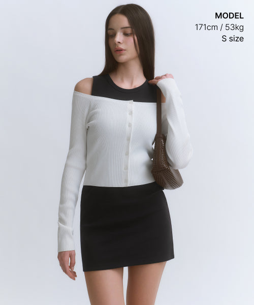 MUSINSA STANDARD WOMAN MUSINSA STANDARD WOMAN Women's slim off-shoulder cardigan (size XS)