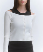 MUSINSA STANDARD WOMAN MUSINSA STANDARD WOMAN Women's slim off-shoulder cardigan (size XS)