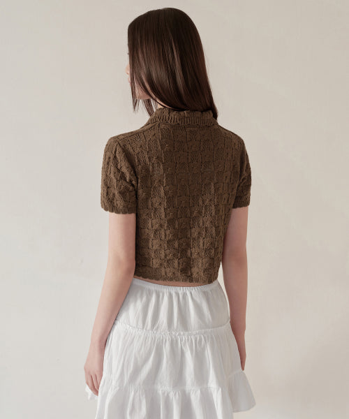 MUSINSA STANDARD WOMAN MUSINSA STANDARD WOMAN Cardigan Short Sleeve [Brown]