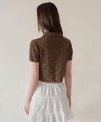 MUSINSA STANDARD WOMAN MUSINSA STANDARD WOMAN Cardigan Short Sleeve [Brown]