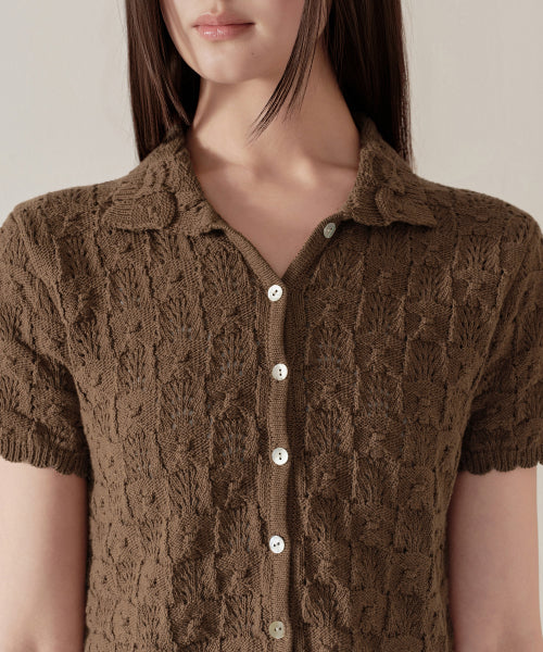 MUSINSA STANDARD WOMAN MUSINSA STANDARD WOMAN Cardigan Short Sleeve [Brown]
