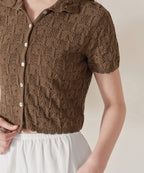 MUSINSA STANDARD WOMAN MUSINSA STANDARD WOMAN Cardigan Short Sleeve [Brown]