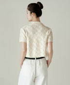 MUSINSA STANDARD WOMAN MUSINSA STANDARD WOMAN Cardigan Square Crochet Collared Butter Cream