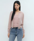 MUSINSA STANDARD WOMAN MUSINSA STANDARD WOMAN Sheer Round Neck Cardigan [Indian Pink]
