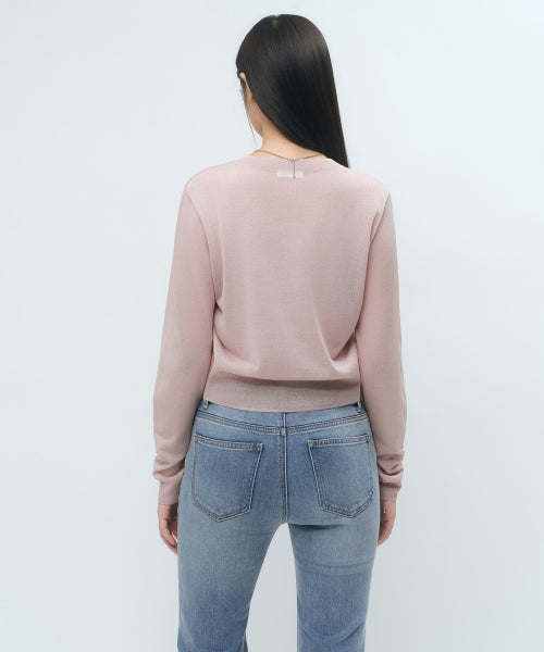 MUSINSA STANDARD WOMAN MUSINSA STANDARD WOMAN Sheer Round Neck Cardigan [Indian Pink]