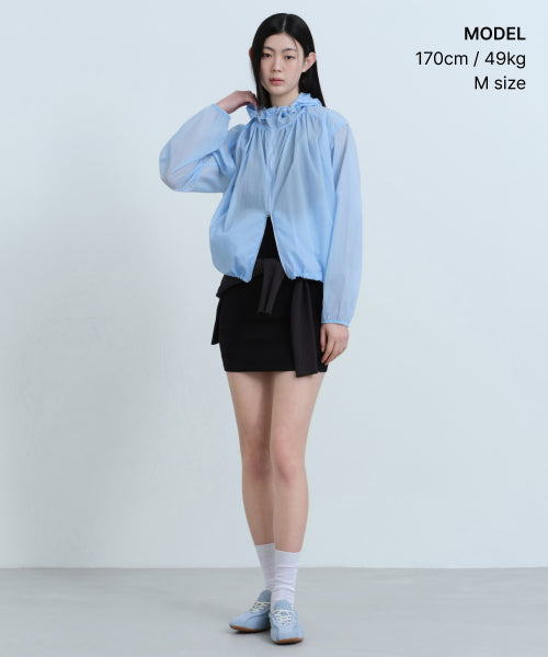 MUSINSA STANDARD WOMAN MUSINSA STANDARD WOMAN Women's Sheer Volume Windbreaker Jacket [Cloudy Blue]