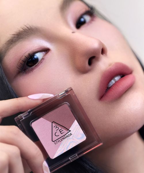 3CE [2 types] Color Grid Eyeshadow + Face Blush (includes 1 dual-ended eyeshadow brush)