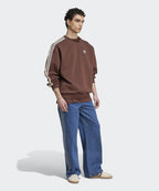 ADIDAS ADIDAS Oversized crew sweatshirt - Brown:White