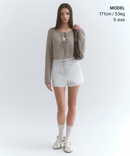 MUSINSA STANDARD WOMAN MUSINSA STANDARD WOMAN Cardigan Tie-up Crop [Size S]