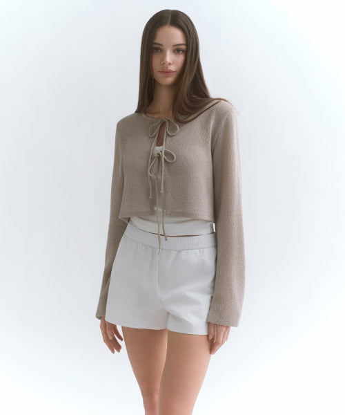 MUSINSA STANDARD WOMAN MUSINSA STANDARD WOMAN Cardigan Tie-up Crop [Size S]