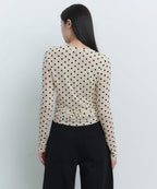 MUSINSA STANDARD WOMAN MUSINSA STANDARD WOMAN Women's Polka Dot Sheer Long Sleeve T-Shirt [Cream]