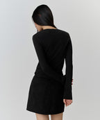 MUSINSA STANDARD WOMAN MUSINSA STANDARD WOMAN Women's Sheer Slim Long Sleeve T-Shirt [Black]