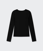 MUSINSA STANDARD WOMAN MUSINSA STANDARD WOMAN Women's Sheer Slim Long Sleeve T-Shirt [Black]