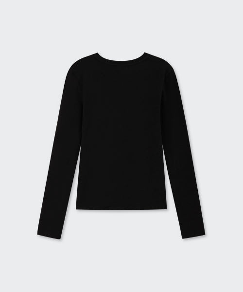 MUSINSA STANDARD WOMAN MUSINSA STANDARD WOMAN Women's Sheer Slim Long Sleeve T-Shirt [Black]