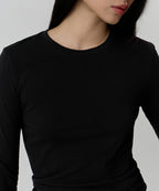 MUSINSA STANDARD WOMAN MUSINSA STANDARD WOMAN Women's Sheer Slim Long Sleeve T-Shirt [Black]