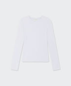 MUSINSA STANDARD WOMAN MUSINSA STANDARD WOMAN Women's Sheer Slim Long Sleeve T-Shirt (White)