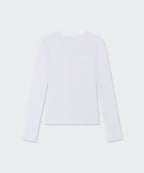 MUSINSA STANDARD WOMAN MUSINSA STANDARD WOMAN Women's Sheer Slim Long Sleeve T-Shirt (White)