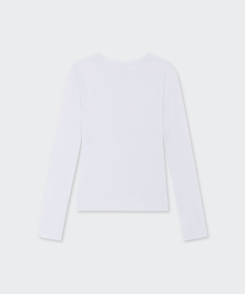 MUSINSA STANDARD WOMAN MUSINSA STANDARD WOMAN Women's Sheer Slim Long Sleeve T-Shirt (White)