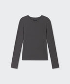 MUSINSA STANDARD WOMAN MUSINSA STANDARD WOMAN Women's Sheer Slim Long Sleeve T-Shirt (Dark Gray)