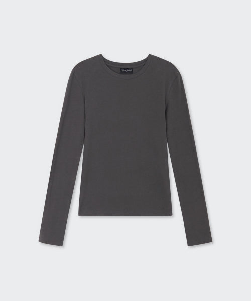 MUSINSA STANDARD WOMAN MUSINSA STANDARD WOMAN Women's Sheer Slim Long Sleeve T-Shirt (Dark Gray)