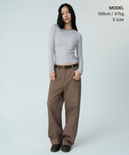 MUSINSA STANDARD WOMAN MUSINSA STANDARD WOMAN Sheer Slim Long Sleeve T-Shirt (Blue Gray)