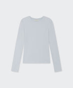 MUSINSA STANDARD WOMAN MUSINSA STANDARD WOMAN Sheer Slim Long Sleeve T-Shirt (Blue Gray)