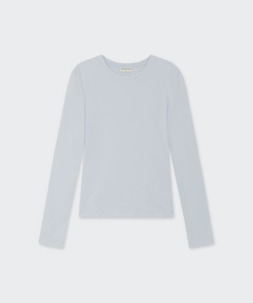 MUSINSA STANDARD WOMAN MUSINSA STANDARD WOMAN Sheer Slim Long Sleeve T-Shirt (Blue Gray)