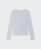 MUSINSA STANDARD WOMAN MUSINSA STANDARD WOMAN Sheer Slim Long Sleeve T-Shirt (Blue Gray)