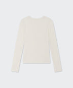 MUSINSA STANDARD WOMAN MUSINSA STANDARD WOMAN Sheer Slim Long Sleeve T-Shirt (Butter Cream)