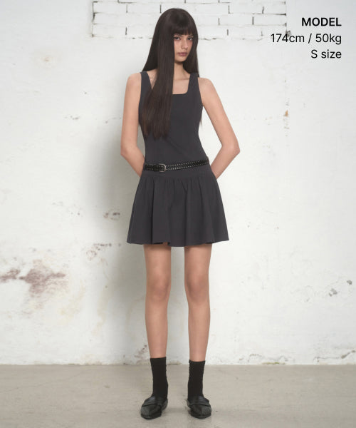 MUSINSA STANDARD WOMAN MUSINSA STANDARD WOMAN Women's Cotton Flare Mini Dress Dark Gray