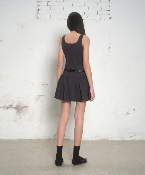 MUSINSA STANDARD WOMAN MUSINSA STANDARD WOMAN Women's Cotton Flare Mini Dress Dark Gray