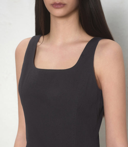 MUSINSA STANDARD WOMAN MUSINSA STANDARD WOMAN Women's Cotton Flare Mini Dress Dark Gray