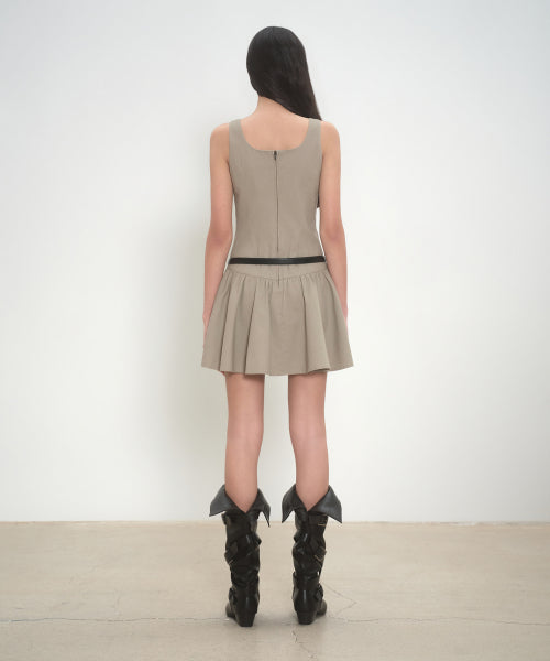 MUSINSA STANDARD WOMAN MUSINSA STANDARD WOMAN Women's Cotton Flare Mini Dress Greyish Beige