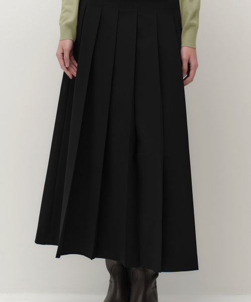 MUSINSA STANDARD WOMAN MUSINSA STANDARD WOMAN Women's Low Waist Pleated Maxi Skirt (Black)