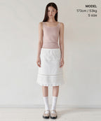 MUSINSA STANDARD WOMAN MUSINSA STANDARD WOMAN Women's Poplin Lace Trim Knee Length Skirt