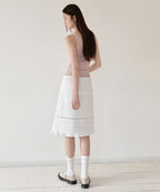 MUSINSA STANDARD WOMAN MUSINSA STANDARD WOMAN Women's Poplin Lace Trim Knee Length Skirt