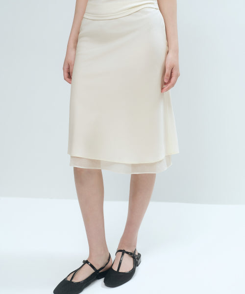 MUSINSA STANDARD WOMAN MUSINSA STANDARD WOMAN Double Layer Midi Skirt (Size S)