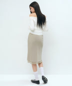 MUSINSA STANDARD WOMAN MUSINSA STANDARD WOMAN Double Layer Midi Skirt [Mushroom]