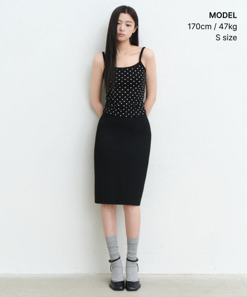 MUSINSA STANDARD WOMAN MUSINSA STANDARD WOMAN Low Waist Knee Length Skirt Black