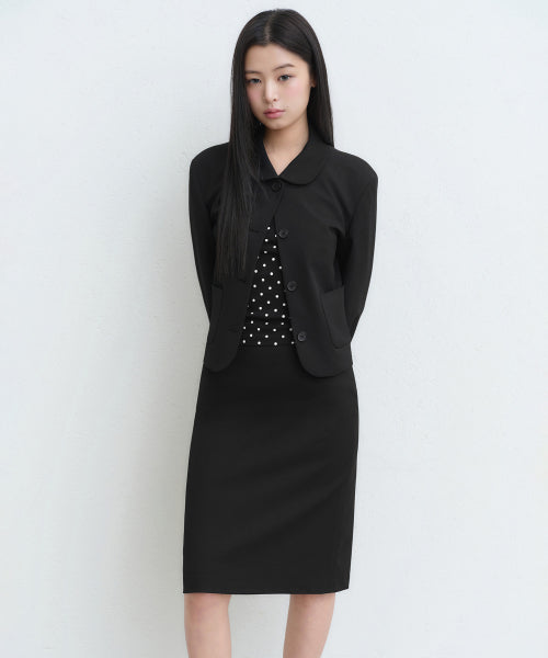 MUSINSA STANDARD WOMAN MUSINSA STANDARD WOMAN Low Waist Knee Length Skirt Black